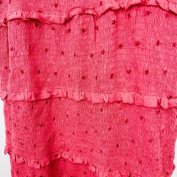 ANTHROPOLOGIE Forever That Girl Embroidered Midi Dress Floral Smocked Tired L - Picture 11 of 14